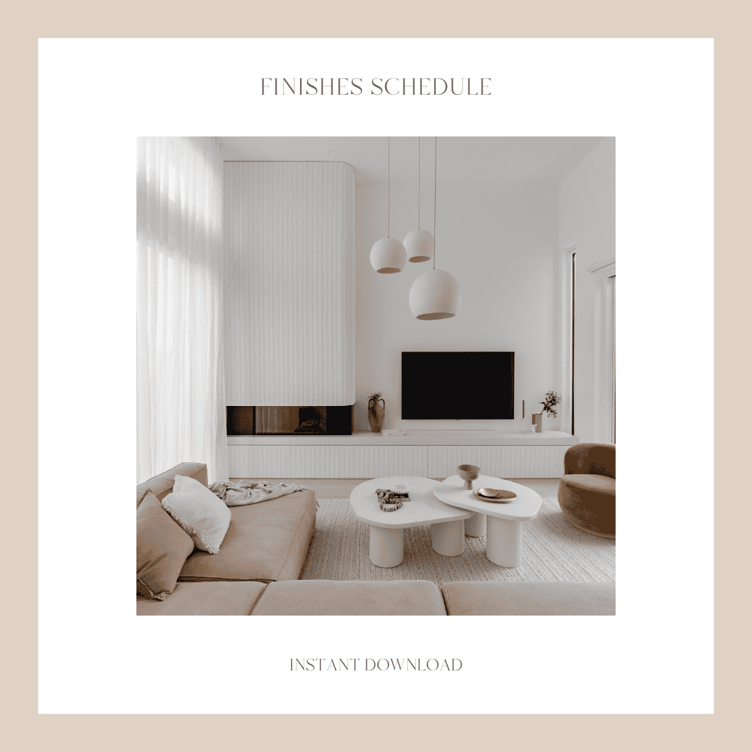 Finishes Schedule by HAAUS.