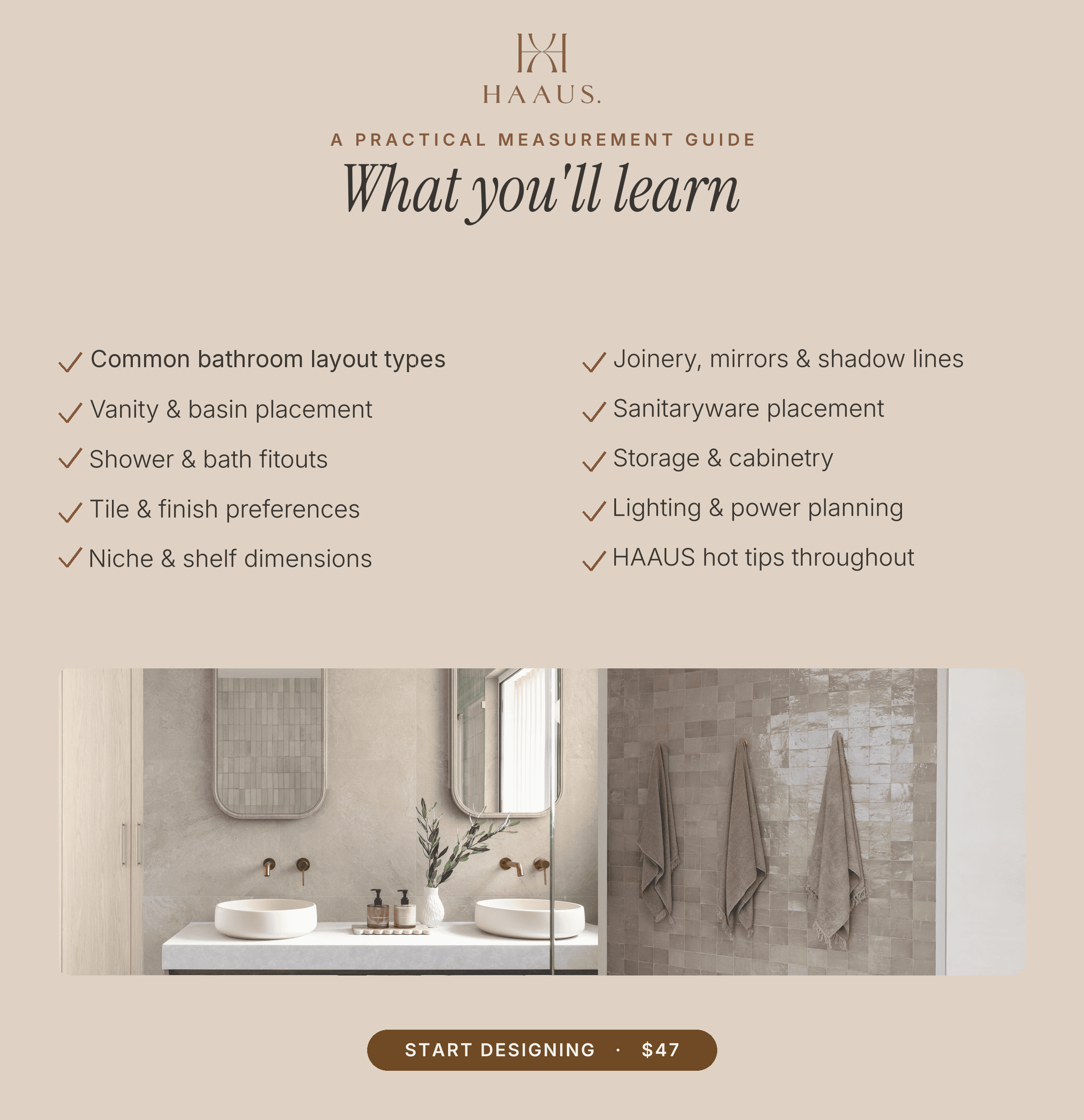 The HAAUS Bathroom Design + Measurement Guide