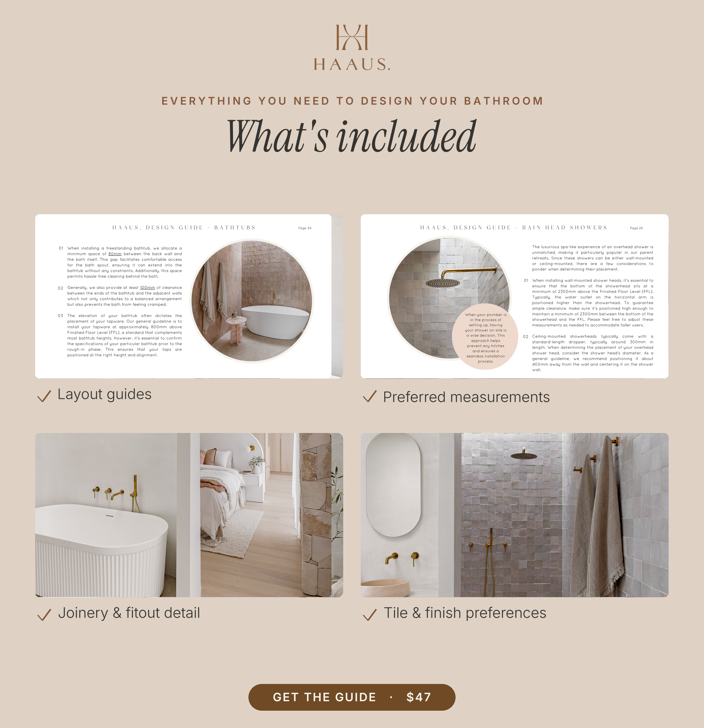 The HAAUS Bathroom Design + Measurement Guide