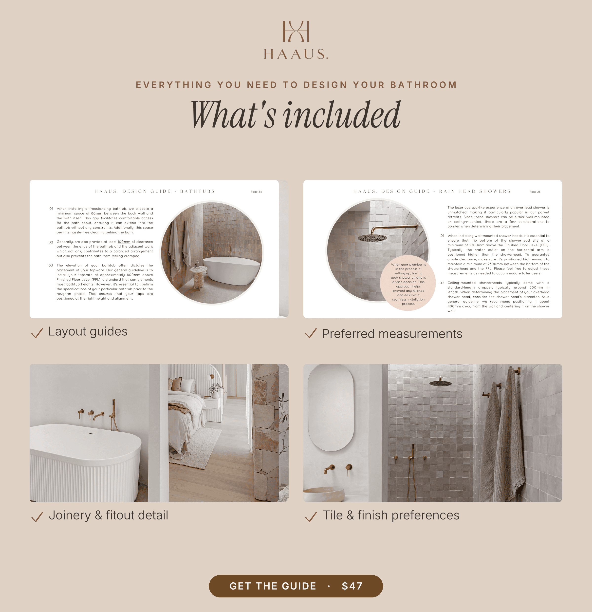 The HAAUS Bathroom Design + Measurement Guide