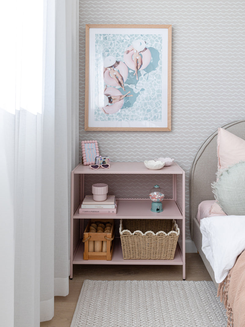 HAAUS 7 Tween Girls Bedroom pink storage and pool art